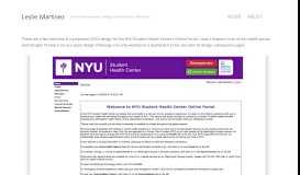 
							         NYU Student Health Center — Leslie Martinez								  
							    