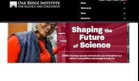 
							         Oak Ridge Institute for Science and Education								  
							    