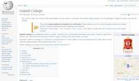 
							         Oakhill College - Wikipedia								  
							    