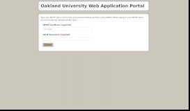 
							         Oakland University Web Application Portal								  
							    