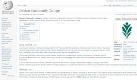 
							         Oakton Community College - Wikipedia								  
							    