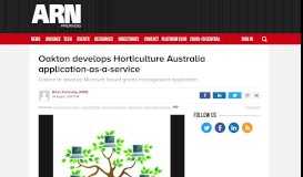 
							         Oakton develops Horticulture Australia application-as-a-service - ARN								  
							    