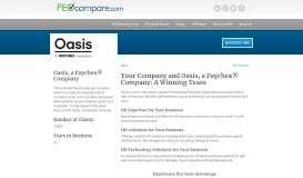 
							         Oasis Outsourcing: How do they compare other PEOs?								  
							    