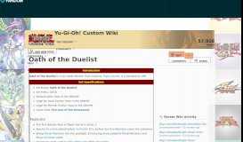 
							         Oath of the Duelist | Yu-Gi-Oh Card Maker Wiki | FANDOM powered by ...								  
							    