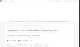 
							         OAU Admission List for 2018/2019 Academic Session | How to Check								  
							    
