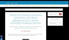 
							         OAU Admission List for 2018/2019 Academic Session is out [Official]								  
							    