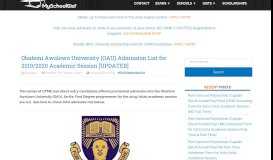 
							         OAU Admission List for 2018/2019 Academic Session - MySchoolGist								  
							    