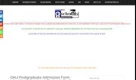 
							         OAU Postgraduate Admission Form 2018/2019 Out | How To Apply ...								  
							    