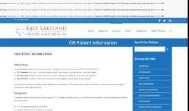
							         OB Patient Information – East Lakeland OB/GYN Associates, P.A								  
							    