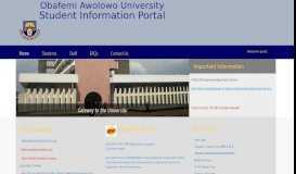 
							         Obafemi Awolowo Univeristy Portal - Home								  
							    