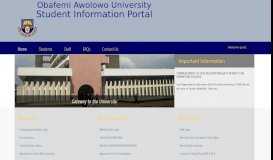 
							         Obafemi Awolowo Univeristy Portal - Home - OAU Eportal								  
							    