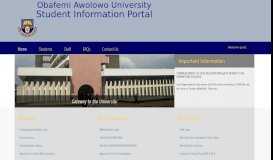 
							         Obafemi Awolowo Univeristy Portal - Home - OAU								  
							    