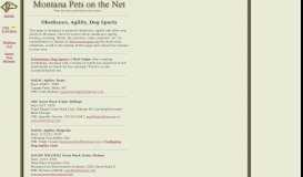 
							         Obedience, Agility, Dog Sports - Montana Pets on the Net								  
							    