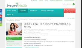 
							         OBGYN Care (Tan) Patient Info & Forms | EvergreenHealth								  
							    