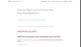 
							         Object to Planning Application | Melton Hill Woodbridge Development								  
							    