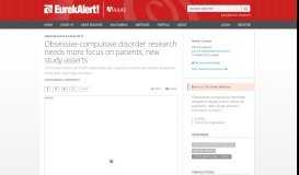 
							         Obsessive-compulsive disorder research needs more focus on ...								  
							    
