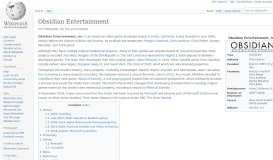 
							         Obsidian Entertainment - Wikipedia								  
							    