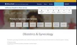 
							         Obstetrics & Gynecology | Jefferson Health New Jersey								  
							    