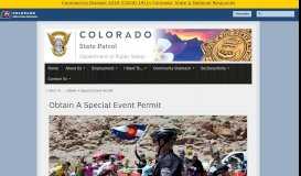 
							         Obtain A Special Event Permit | Colorado State Patrol - CSP								  
							    