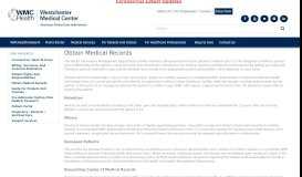 
							         Obtain Medical Records - Westchester Medical Center								  
							    