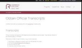 
							         Obtain Official Transcripts | Cambrian College								  
							    