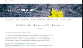 
							         Obtaining Infosys Employment Verification Letter – SHalady								  
							    