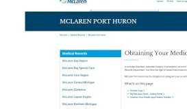 
							         Obtaining Your Medical Records McLaren Port Huron								  
							    