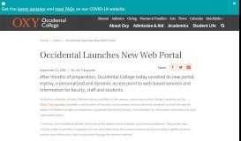 
							         Occidental Launches New Web Portal | Occidental College								  
							    