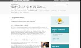 
							         Occupational Health | Vanderbilt Faculty & Staff Health and Wellness								  
							    