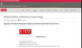 
							         Oct 25, 2018 News Upgrade of Student Information System and Portal ...								  
							    