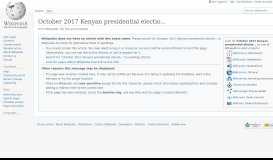 
							         October 2017 Kenyan presidential election - Wikipedia								  
							    