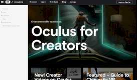 
							         Oculus Creators Portal | Overview								  
							    