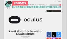 
							         Oculus VR: Ab sofort fester Bestandteil von Facebook Technologies ...								  
							    