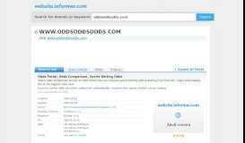 
							         oddsoddsodds.com at WI. Odds Portal: Odds Comparison, Sports ...								  
							    
