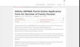
							         Odisha ARPANA Portal Application Form - Revision of Family Pension								  
							    