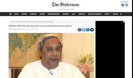 
							         Odisha CM Patnaik launches social media grievance portal								  
							    