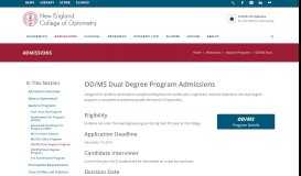 
							         OD/MS Dual Degree Program Admissions | Admissions | New ...								  
							    