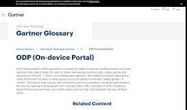 
							         ODP (on-device portal) - Gartner IT Glossary								  
							    