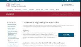 
							         OD/PhD Dual Degree Program Admissions | Admissions | New ...								  
							    
