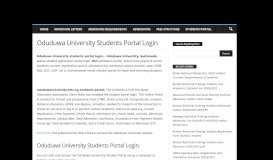 
							         Oduduwa University Students Portal Login - Eduloaded								  
							    