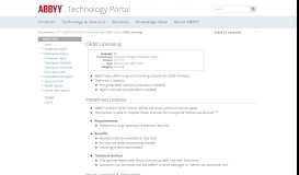 
							         OEM Licensing [Technology Portal] - ABBYY OCR & NLP								  
							    