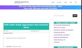 
							         OFB India Chargeman Recruitment 2019 - apply 1704 posts								  
							    