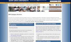 
							         Off-Campus Access - Saint Louis University Libraries								  
							    