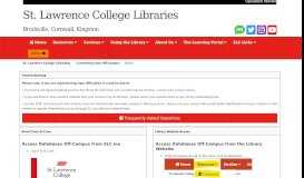
							         Off-campus Access - St. Lawrence College Libraries - LibGuides								  
							    