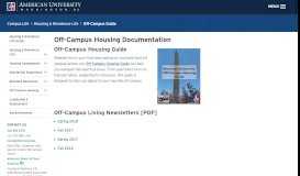 
							         Off-Campus Housing Documentation - American University								  
							    