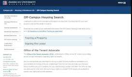 
							         Off-Campus Housing Search - American University								  
							    