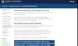 
							         Off-Campus Services for Students | Housing ... - American University								  
							    