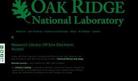 
							         Off-Site Electronic Access | ORNL								  
							    