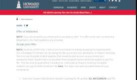 
							         Offer of Admission | Howard University								  
							    