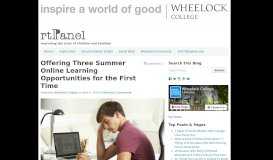 
							         Offering Three Summer Online Learning ... - The Wheelock Blog								  
							    